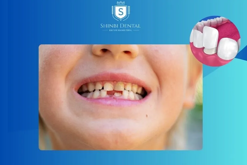 Bọc sứ cản trở quá trình mọc răng của trẻ